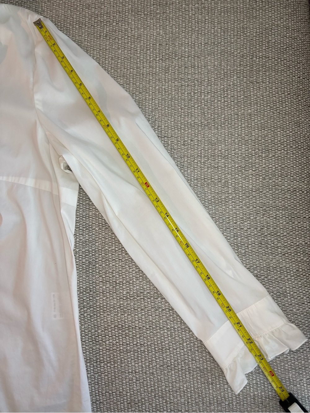 Basler White Ruffle V-Neck Button-Front Blouse - Picture 6 of 7